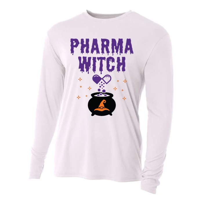 Pharmacist Halloween Pharmacy Tech Women Pharma Witch Cooling Performance Long Sleeve Crew