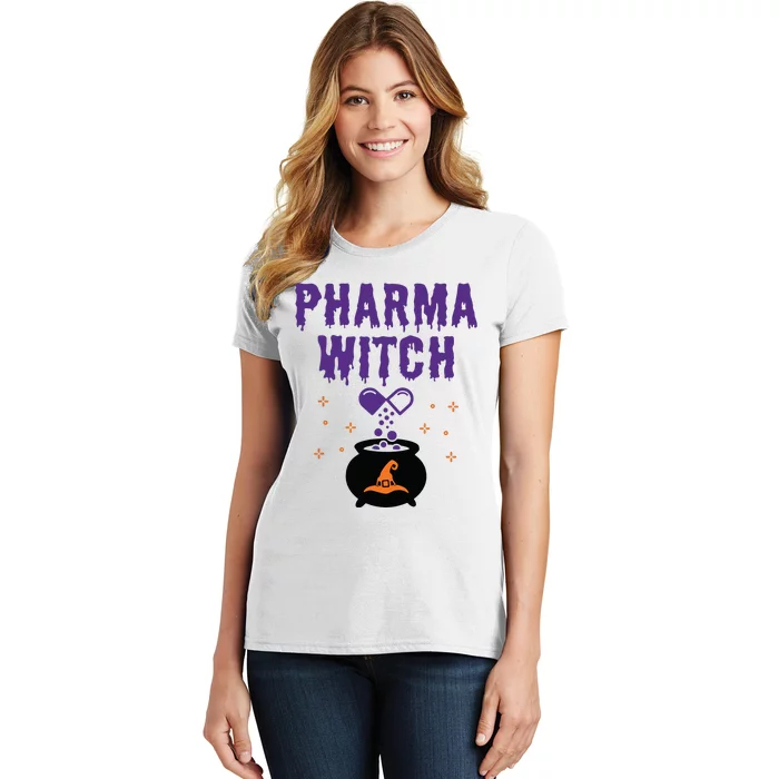 Pharmacist Halloween Pharmacy Tech Women Pharma Witch Women's T-Shirt