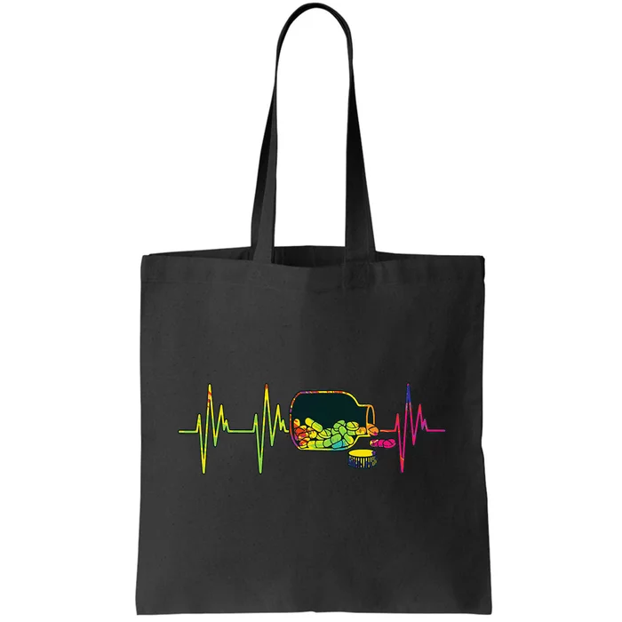 Pharmacist Heartbeat Pharmacy Technician PharmD Graphic Tote Bag