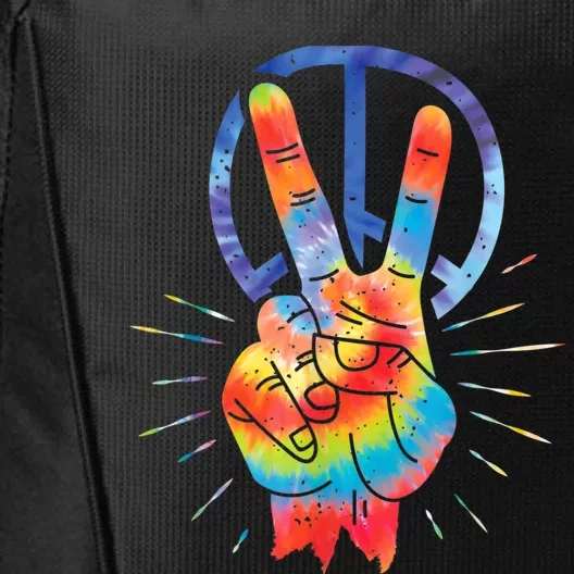 Peace Hand Peace Sign Tie Dye City Backpack