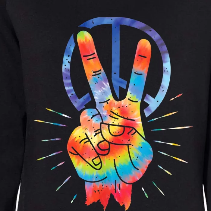 Peace Hand Peace Sign Tie Dye Womens California Wash Sweatshirt