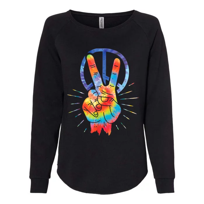 Peace Hand Peace Sign Tie Dye Womens California Wash Sweatshirt