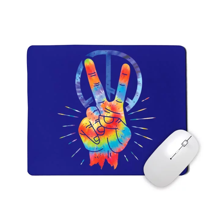 Peace Hand Peace Sign Tie Dye Mousepad