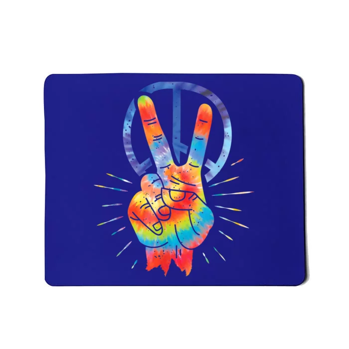 Peace Hand Peace Sign Tie Dye Mousepad