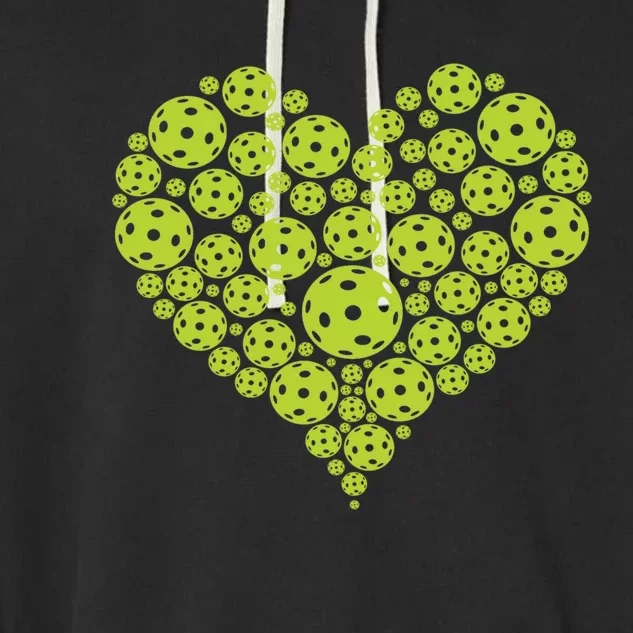 Pickleball Heart Professional Pickleball Game Players Great Gift Garment-Dyed Fleece Hoodie