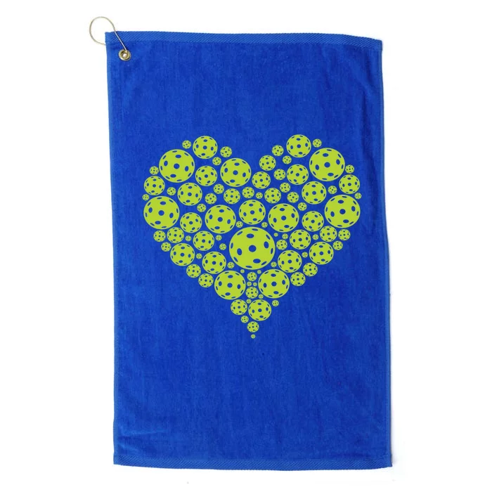 Pickleball Heart Professional Pickleball Game Players Great Gift Platinum Collection Golf Towel