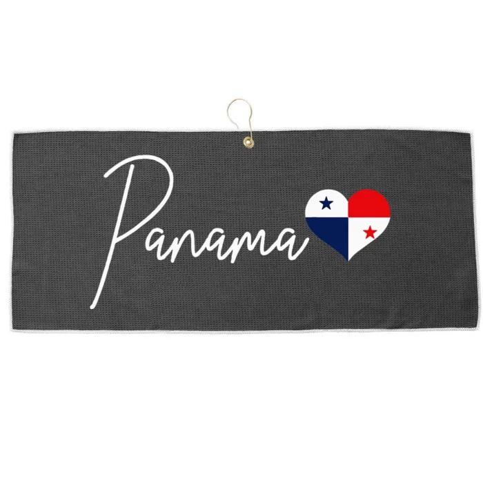 Panama Heart Pride Panamanian Flag Large Microfiber Waffle Golf Towel