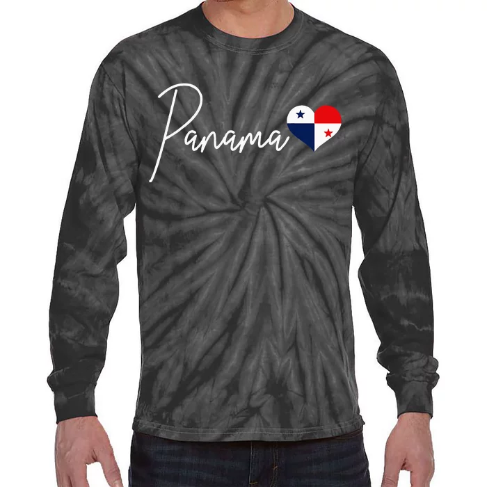 Panama Heart Pride Panamanian Flag Tie-Dye Long Sleeve Shirt