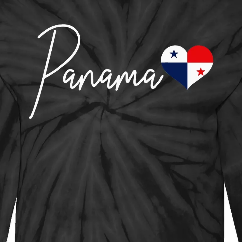 Panama Heart Pride Panamanian Flag Tie-Dye Long Sleeve Shirt