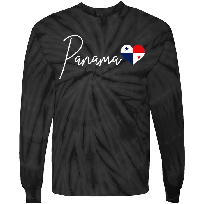 Panama Heart Pride Panamanian Flag Tie-Dye Long Sleeve Shirt