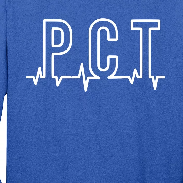 Pct Heartbeat Patient Care Technician Assistant Healthcare Gift Long Sleeve Shirt