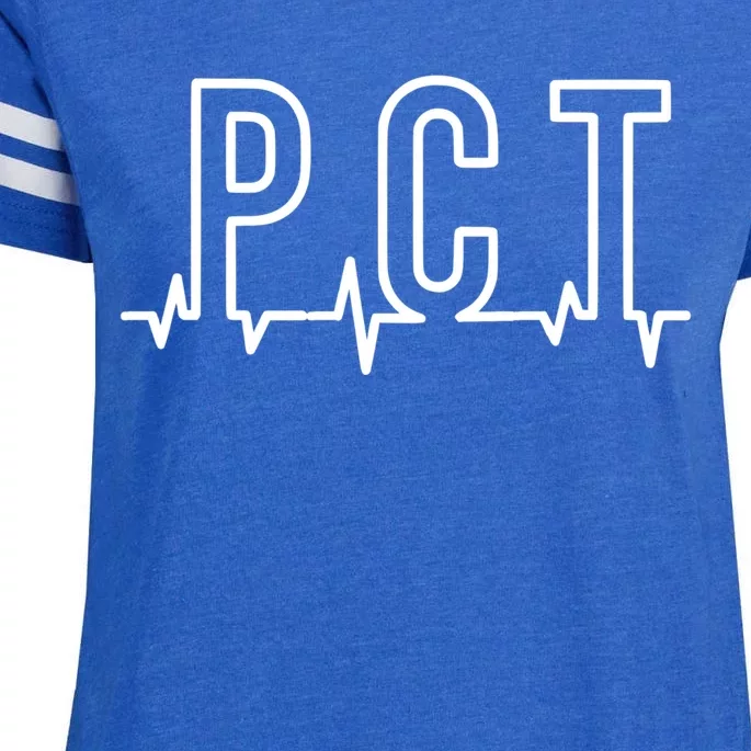 Pct Heartbeat Patient Care Technician Assistant Healthcare Gift Enza Ladies Jersey Football T-Shirt