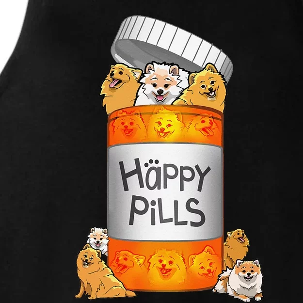 Pomeranian Happy Pills Ladies Tri-Blend Wicking Tank