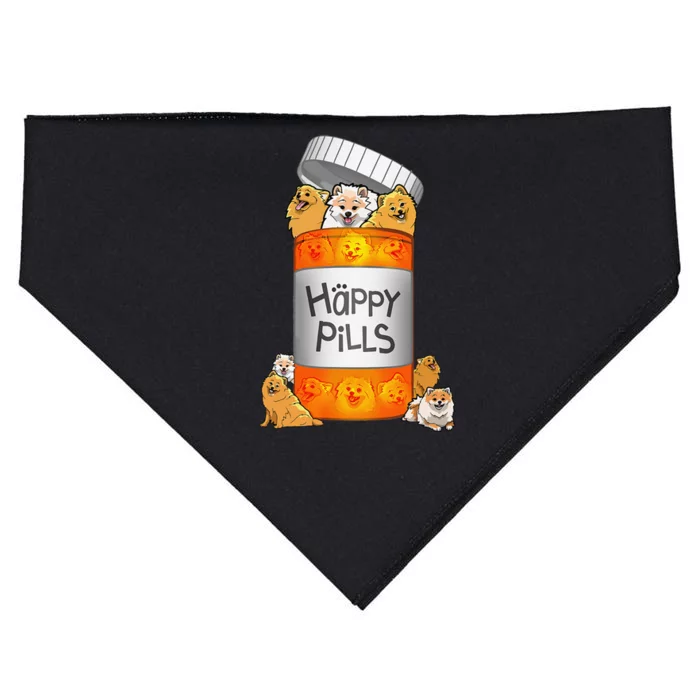 Pomeranian Happy Pills USA-Made Doggie Bandana