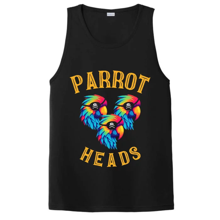 Parrot Heads Parrot Pirates Relax Vacation Performance Tank