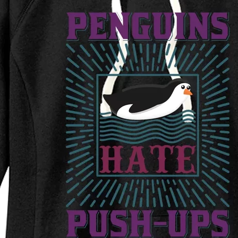 Penguins Hate Push Ups Women's Fleece Hoodie