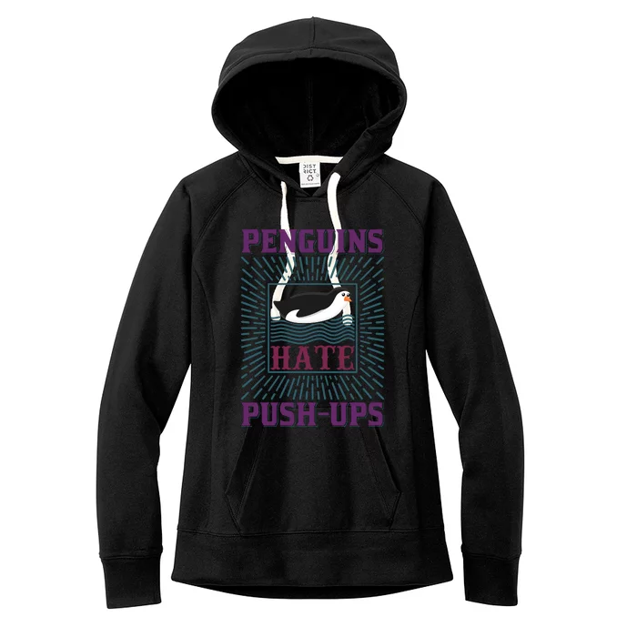 Penguins Hate Push Ups Women's Fleece Hoodie