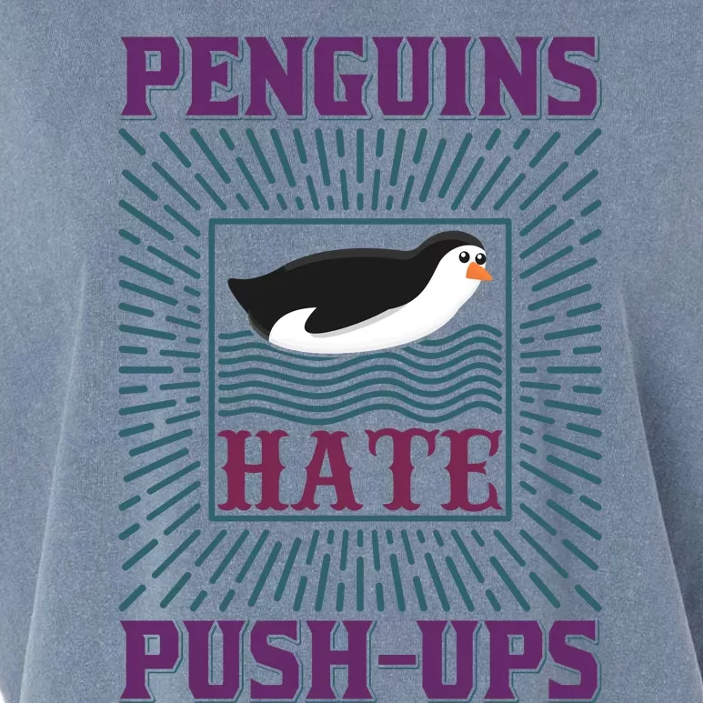 Penguins Hate Push Ups Garment-Dyed Women's Muscle Tee