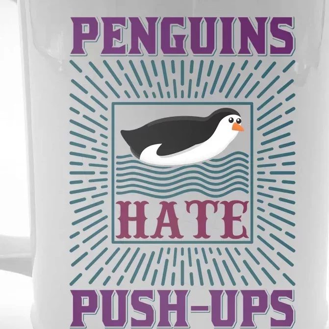 Penguins Hate Push Ups Front & Back Beer Stein