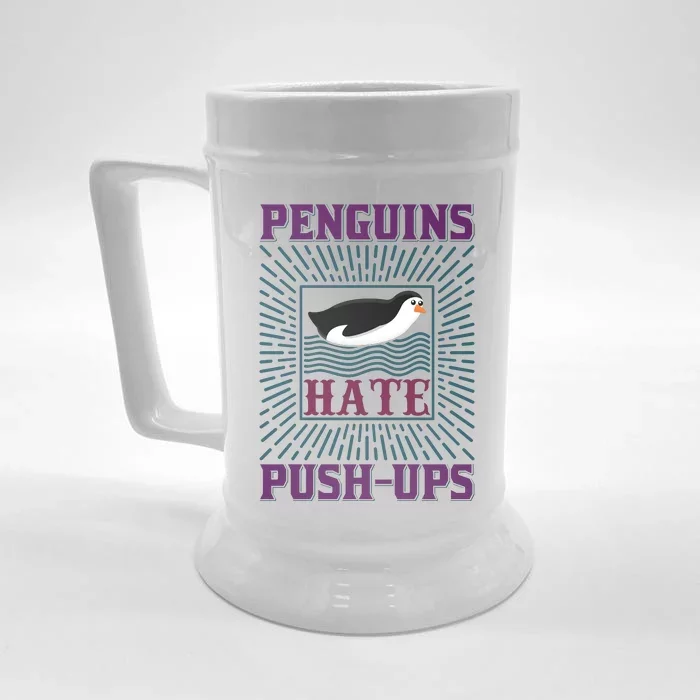 Penguins Hate Push Ups Front & Back Beer Stein