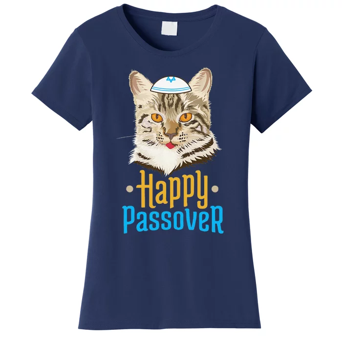 Passover Happy Passover Cat Funny Seder Jewish Holiday Women's T-Shirt