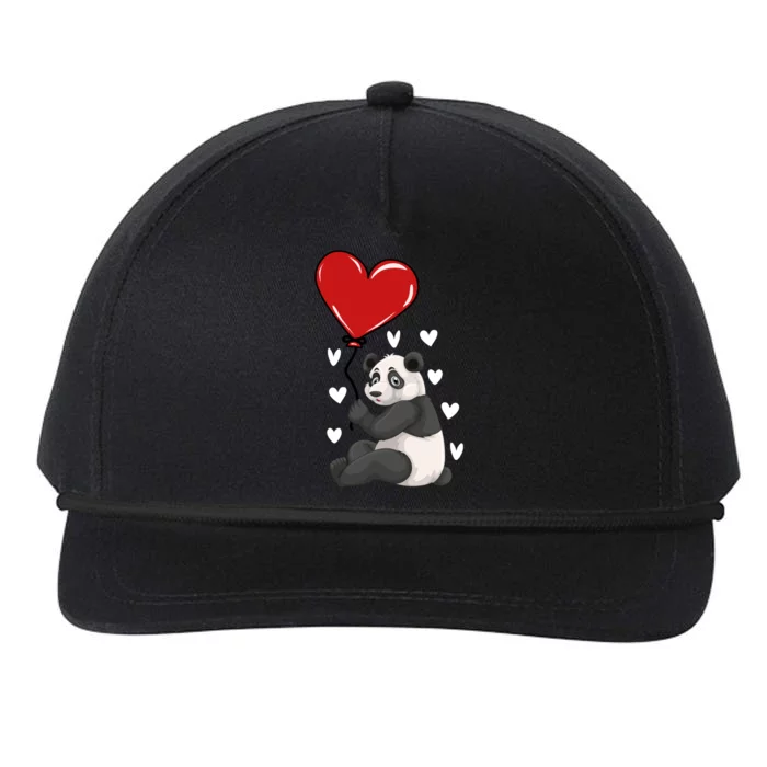 Panda Hearts Panda Bear Lover Panda Lover Cute Panda Cool Gift Snapback Five-Panel Rope Hat