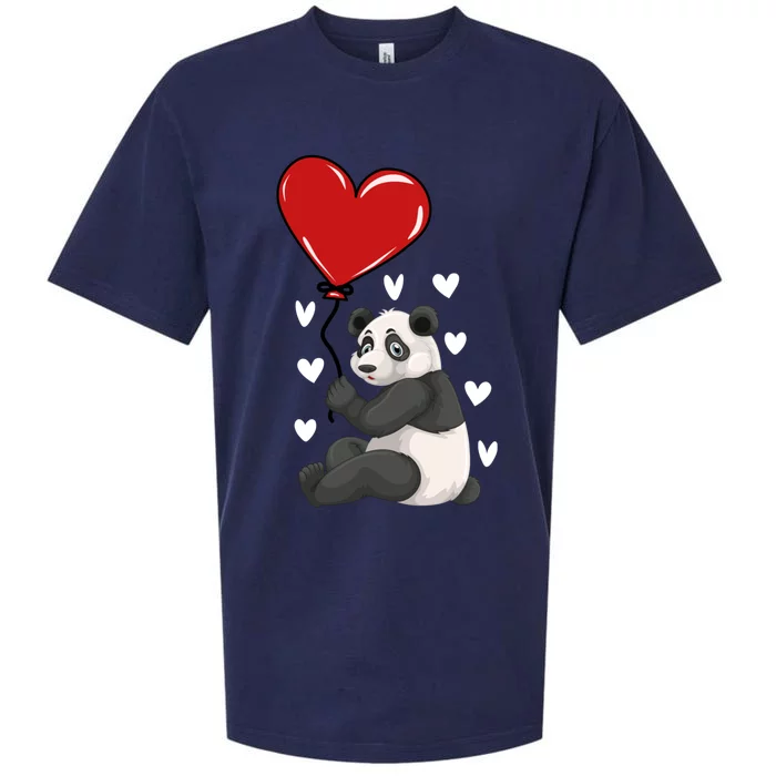 Panda Hearts Panda Bear Lover Panda Lover Cute Panda Cool Gift Sueded Cloud Jersey T-Shirt