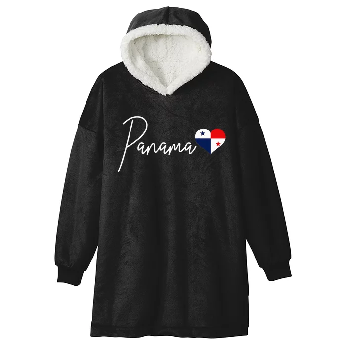 Panama Heart Pride Panamanian Flag Hooded Wearable Blanket