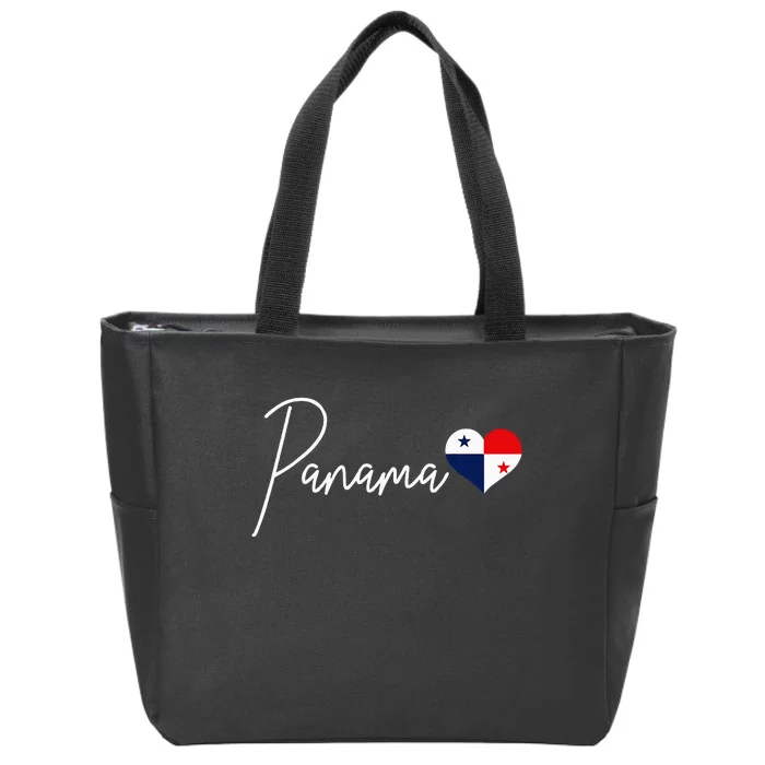 Panama Heart Pride Panamanian Flag Zip Tote Bag