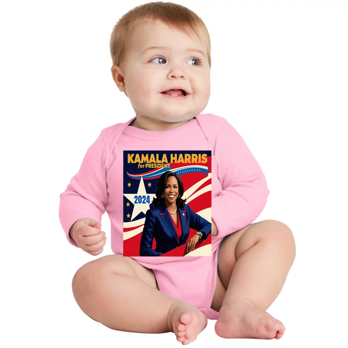 President Harris Baby Long Sleeve Bodysuit