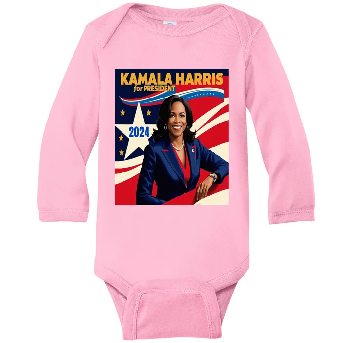 President Harris Baby Long Sleeve Bodysuit