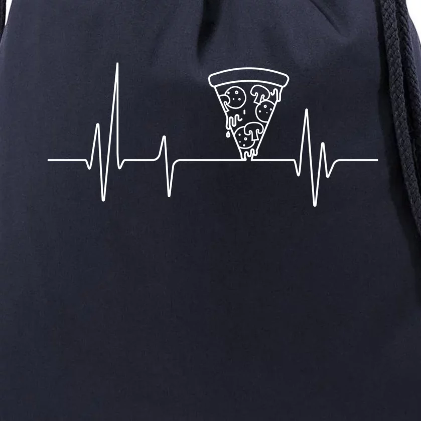 Pizza Heartbeat Drawstring Bag