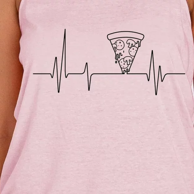 Pizza Heartbeat Women's Knotted Racerback Tank