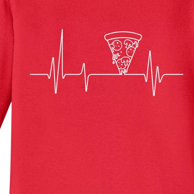 Pizza Heartbeat Baby Long Sleeve Bodysuit