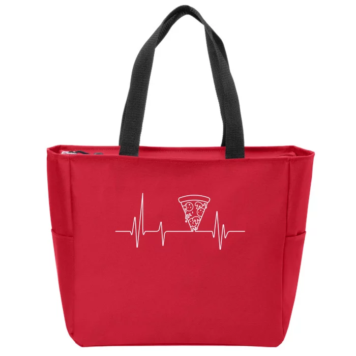 Pizza Heartbeat Zip Tote Bag