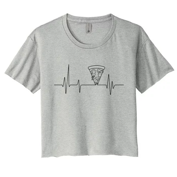 Pizza Heartbeat Women's Crop Top Tee