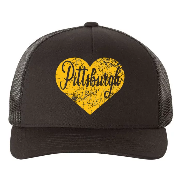 Pittsburgh Heart Yupoong Adult 5-Panel Trucker Hat