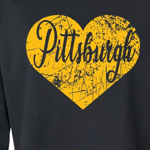 Pittsburgh Heart Cropped Pullover Crew