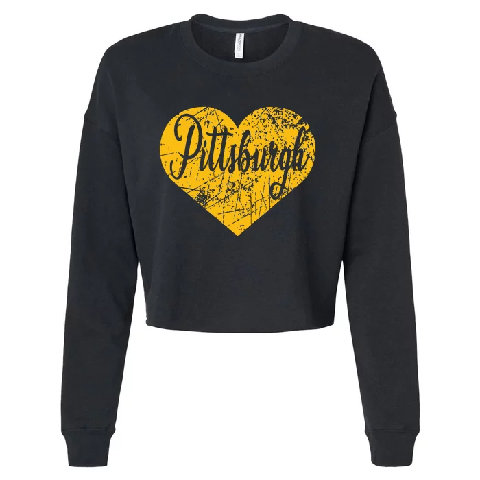 Pittsburgh Heart Cropped Pullover Crew