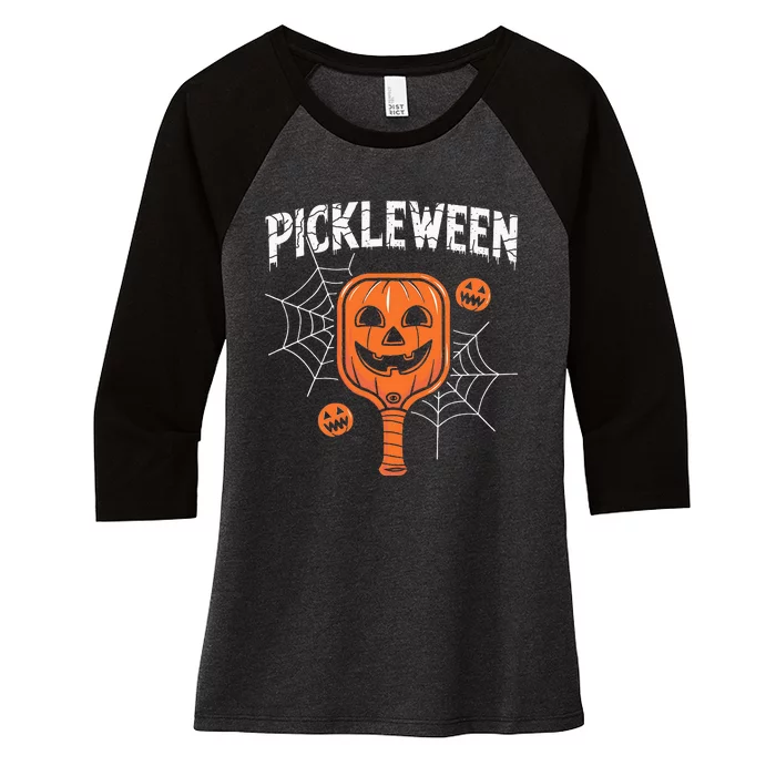 Pickleween Halloween Pickleball Players Women's Tri-Blend 3/4-Sleeve Raglan Shirt