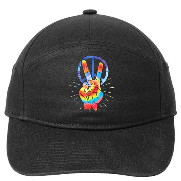 Peace Hand Peace Sign Tie Dye 7-Panel Snapback Hat