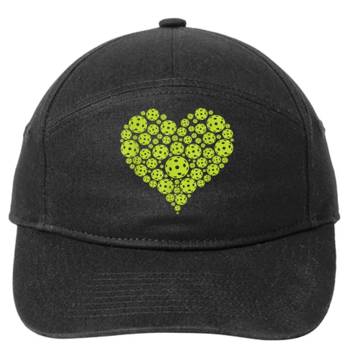 Pickleball Heart Professional Pickleball Game Players 7-Panel Snapback Hat