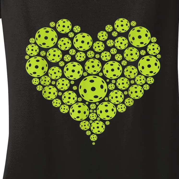 Pickleball Heart Professional Pickleball Game Players Women's V-Neck T-Shirt