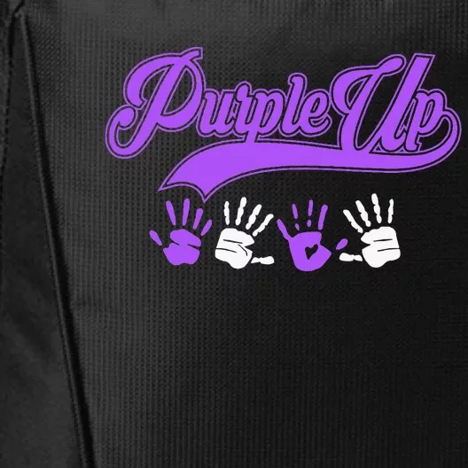 Purple Hands Purple Up Month Of Military Child Army Child City Backpack