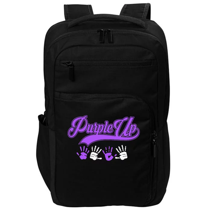 Purple Hands Purple Up Month Of Military Child Army Child Impact Tech Backpack