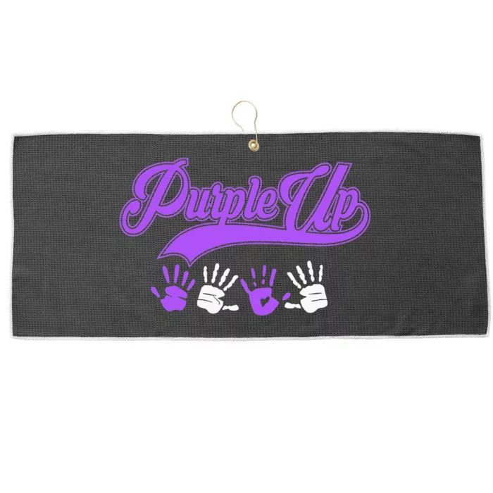 Purple Hands Purple Up Month Of Military Child Army Child Large Microfiber Waffle Golf Towel