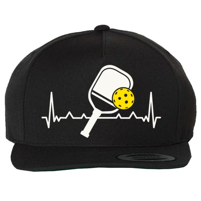 Pickleball Heartbeat Paddleball Gift Racket Singles Doubles Sport Gift Wool Snapback Cap