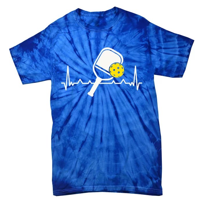 Pickleball Heartbeat Paddleball Gift Racket Singles Doubles Sport Gift Tie-Dye T-Shirt