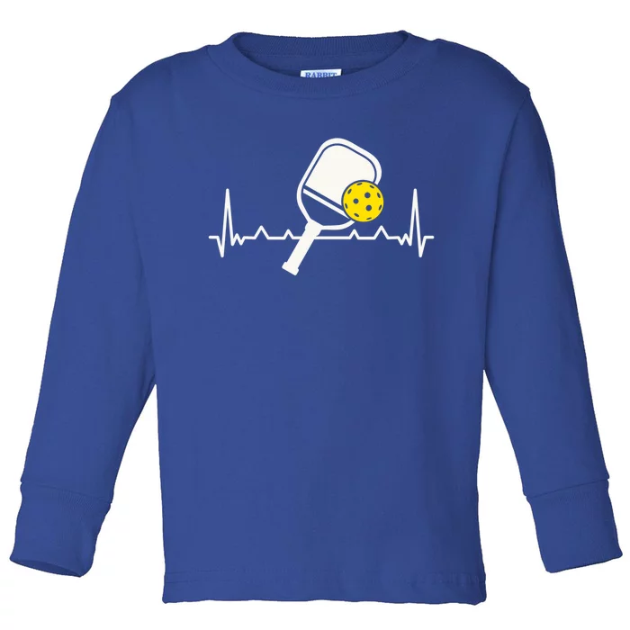 Pickleball Heartbeat Paddleball Gift Racket Singles Doubles Sport Gift Toddler Long Sleeve Shirt