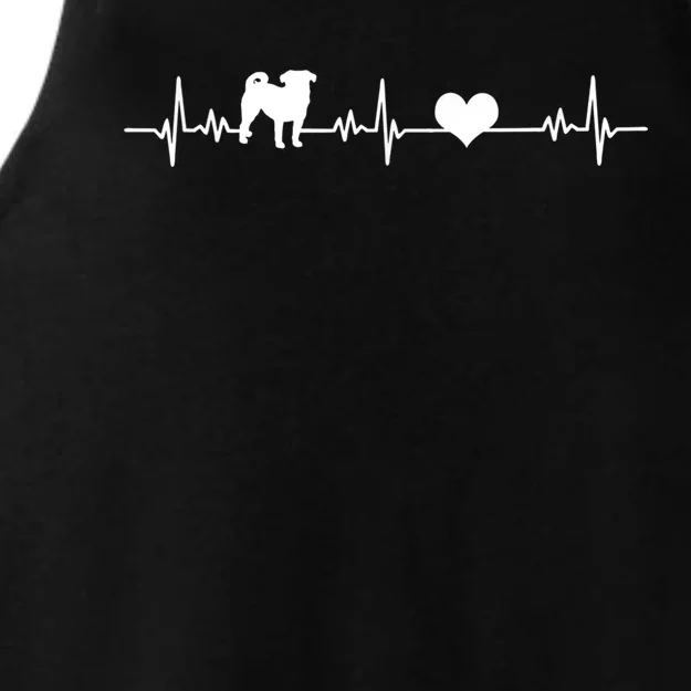 Pug Heartbeat Pug Love Dog Dog Frequency Ekg Ladies Tri-Blend Wicking Tank